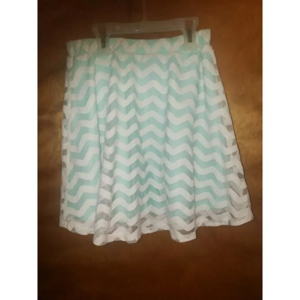 Pinky Combo Shirt and Skirt Set Girl's Sea foam Green Zig‎ Zag Size 8
